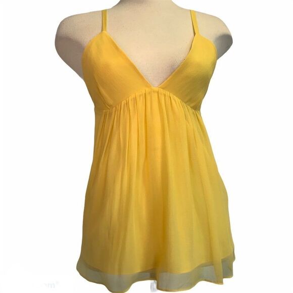 ALICE + Olivia yellow silk SL top Sz L - Picture 2 of 8
